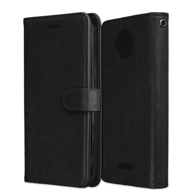 

MOONCASE Motorola Moto C Plus 3 Card Photo Frame Holster - Black