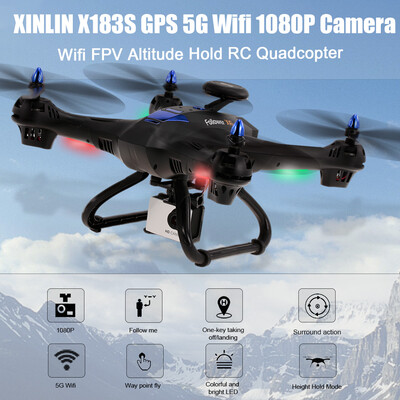 

XINLIN X183S 24G GPS 5G Wifi 1080P Wide Angle Camera Wifi FPV Altitude Hold RC Quadcopte