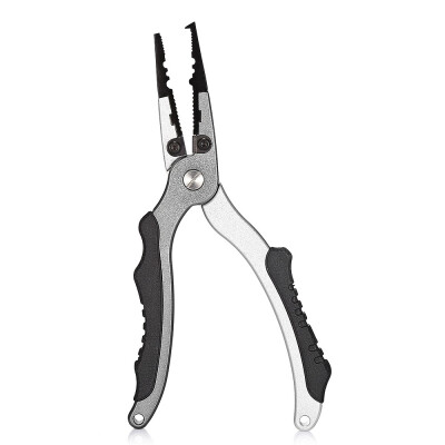 

FG - 1038 Aluminum Alloy Fishing Pliers Split Ring Cutters with Sheath&Retractable Tether Lip Grips Tackle Fish Tools