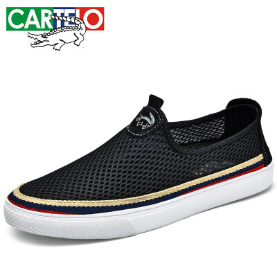 

Cartier crocodile CARTELO fashion breathable mesh comfortable low cut foot outdoor wild casual shoes male 6302 black 44