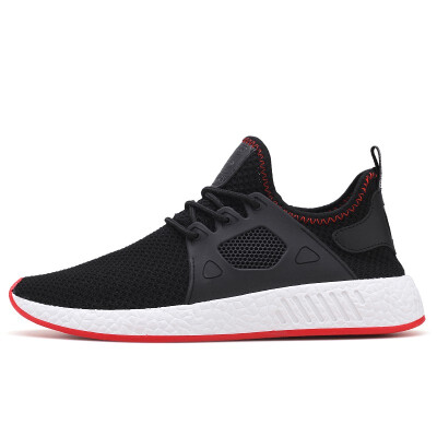 

2018 Fashion Men Shoes Casual Weaving Fly Mesh Breathable Light Soft Black Slipon Mens Shoe Male Trainers Sneakers Human Race