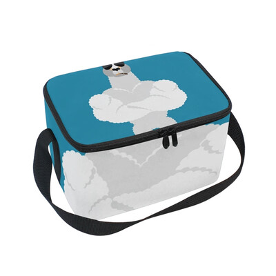 

ALAZA Lunch Box Insulated Lunch Bag Large Cooler Lama Alpaca Strong Cool Serious Tote Bag