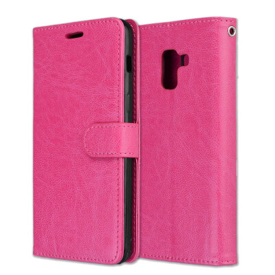 

MOONCASE Samsung Galaxy A8 2018 3 card photo frame leather - rose red