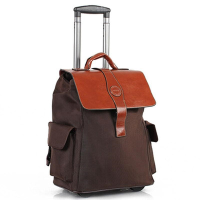 

Fashion Oxford Men Rolling Backpack Spinner Travel Bag Suitcases 2 Wheel Trolley Business Carry Women School Bags Luggage Trunk