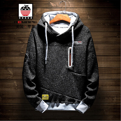 

American Apple AEMAPE Sweater Mens 2018 Autumn New Trend Korean Hoodie Sweater Mens Shirt T-Shirt YPY1806 Black L