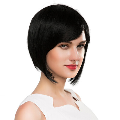 

BLONDE UNICORN Bob with Bangs Medium Length Straight Hair multicolor various styles & size Human HairSynthetic Blend Wigs For Wom