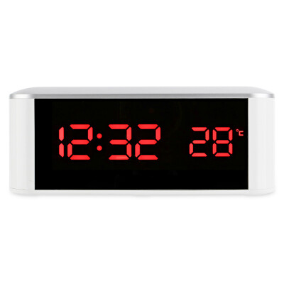 

Mirror Digital Alarm Clock Thermometer LED Night Light with USB Cable