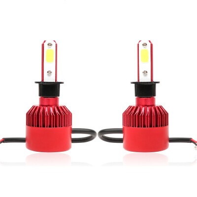 

H3 S2R 2PCS Led Cob LED Chip Car Headlamp 36W 6000k White Light 8000LM Car Bulb Fog Light Red