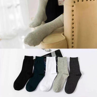 

Aa-shop Men Business Cotton Mid tube Solid Color Breating Socks