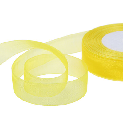 

25mm 50 YardsRoll Silk Organza Transparent Ribbon DIY Making Christmas Ribbons for Wedding Party Decoration Webbing Crafts Gifts