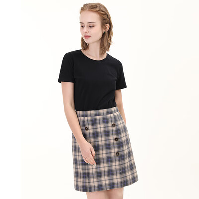 

JZAO Womens Crew Neck T-shirt black  175 92A