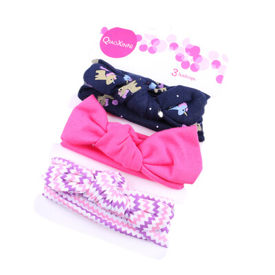 

3Pcs Baby Headbands Elastic Knotted Cotton Girls Hairbands Hair Accessory for Newborn Toddler Children Style 14