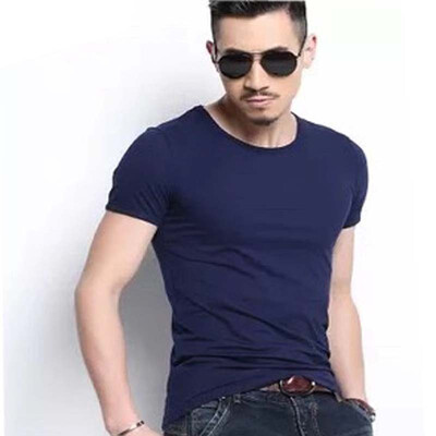 

Aa-shop 95 cotton 5 Lycra Men T-shirt Summer Business Bottoming shirt