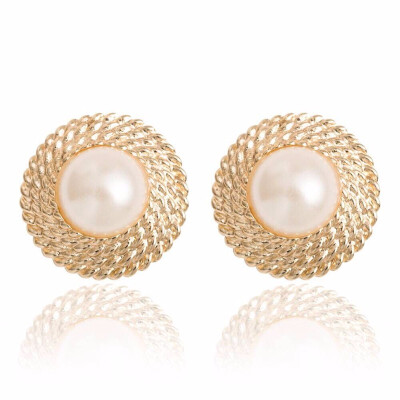 

Hot Lovely Wedding golden Big Imitation Pearl Ear Cuff Jewelry Clip On Earring for Women Girls Bridal Cartilage Non Pierced