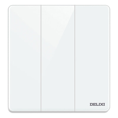 

Delixi DELIXI switch socket panel triple three open control switch porcelain white color glass plate