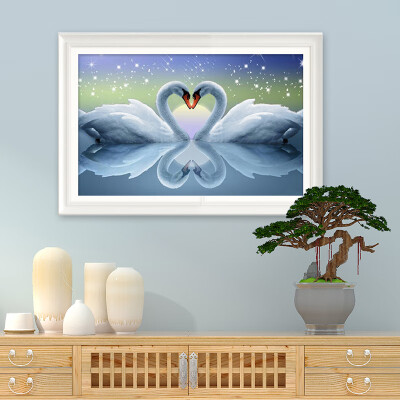 

Inkfish Diamond Painting 8335 Swan 70x45cm Full Diamond Point Diamond Cross-stitch Living Room Bedroom Lovers Small Printed Hand-studded Diamond Decorative Swan Lake Paintings