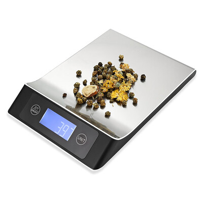 

Kitchen Food Weighing Scale with Back-lit LCD Display Fingerprint Resistant Stainless Steel Platform