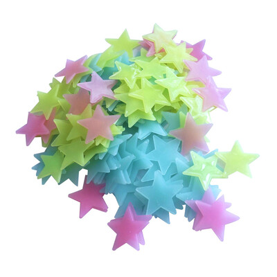 

100PCS 3D Stars Dark Fluorescent Wall Stickers DIY Mildew Moistureproof Kids Bedroom Living Room Decoration