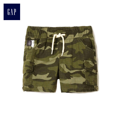 

GAP flagship store baby boy basic comfort cotton camouflage printing tooling wind shorts 230330 yellow green camouflage 3-6M