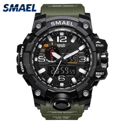 

Mens Stylish Sports Multi-function Electronic Waterproof Watch Dual Display Wristwatches