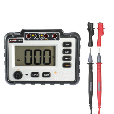 

WinsPEAK VC60BLCD Digital Display Insulation Resistance Tester Megameter DC250V500V1000V AC750V with Wide Measuring Range