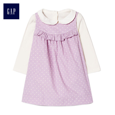 

GAP flagship store baby girl corduroy dress jumpsuit two-piece suit 375130 light purple red 3-6M