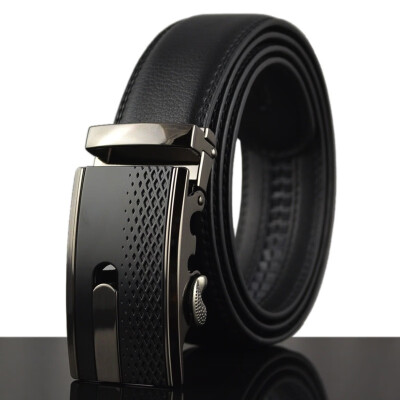 

xsby Mens Genuine Leather Ratchet Belt With Automatic Buckle Casual Leather Belt Men