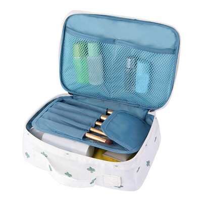 

Flamingo Beautician Cosmetic Case Double Zipper Women Travel Organizer Waterproof Portable Large Capacity Storage Bag Makeup Bags