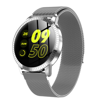 

CF18 122 Inch Smart Watch Waterproof IP67 Blood Pressure Monitoring Metal Starp Multi Sport Modes SmartWatch Women Band