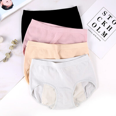 

Gangsha Ms Panties One-piece Modal Physiological Pants Panties Women Seamless Mid-Waist Triangle Shorts 80-130 kg 4 Pack One Size