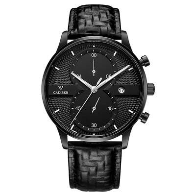 

Cadisen Watch Men Sport Chronograph Clock Quartz Wristwatch Business Waterproof Watch Men