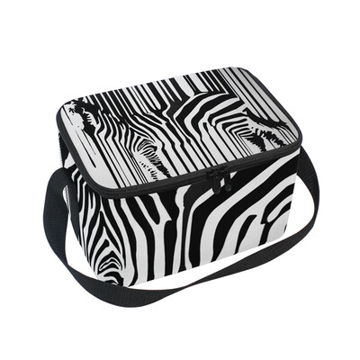 

ALAZA Insulated Lunch Box Zebra Painting Lunch Bag for Men Women Portable Tote Bag Cooler Bag