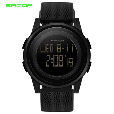 

SANDA 337 Ultra-thin 9mm Sport Watch Men Electronic LED Digital Wrist Watches Waterproof Clock Calendar Watch for Male