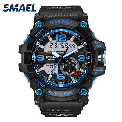 

Mens Stylish Sports Multi-function Electronic Waterproof Watch Dual Display Wristwatches