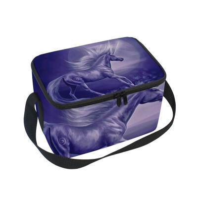 

ALAZA Lunch Box Purple Unicorn Insulated Lunch Bag Large Cooler Tote Bagfor Men Women