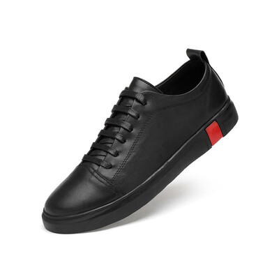 

2018 new mens shoes spring&summer shoes leather breathable tide mens casual wild flat white shoes men