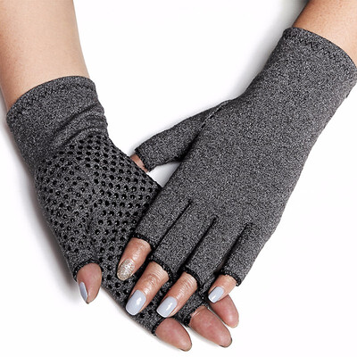 

FITTOO Arthritis Gloves with Grips - Men & Women Textured Fingerless Compression