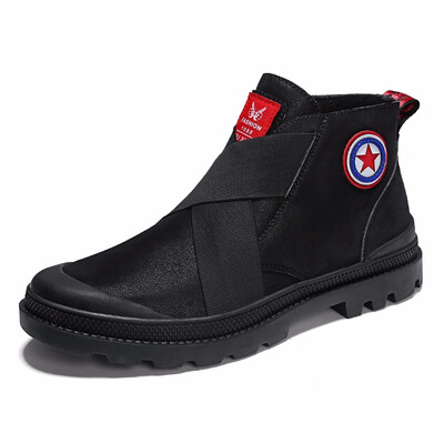 

Mens Shoes Martin Boots Breathbale Soft Genuine Leather Work Boots Light Winter Boots Men Brown Green Black Size 38-46