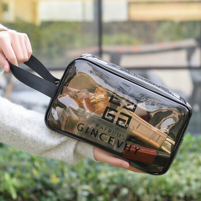 

Xiangyu town cosmetics storage bag travel wash bag waterproof storage bag Korea simple storage bag gray transparent section