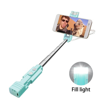 

Mini Selfie Stickatongm wired Extendable Selfie Sticks with LED fill lightperfectly for iPhone Samsung