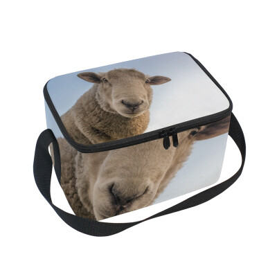 

ALAZA Lunch Box Insulated Cute Sheep Lunch Bag Large Cooler Tote Bag for Men Women