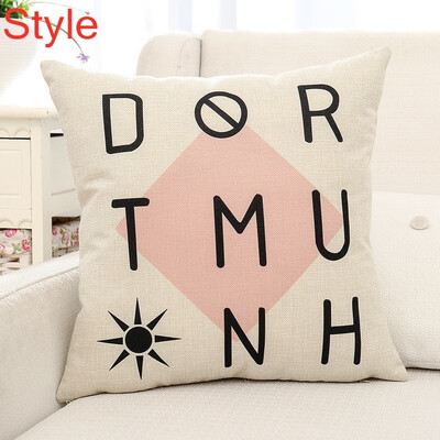 

Cotton Linen Pattern Pillow Car Sofa Pillow Cushion Lumbar Pillow 1 Piece Set 45X45CM