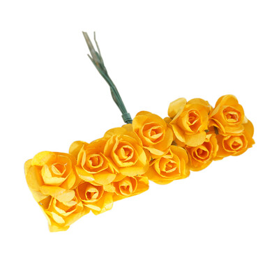 

12PcsBunch 25mm Artificial Paper Flowers for Wedding Car Fake Roses Used For Candy Box DIY Wreath Handmade Decoration
