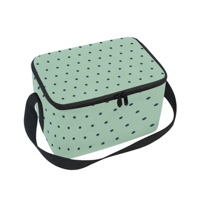 

ALAZA Lunch Box Insulated Lunch Bag Large Cooler Tote Bag Green Spot for Men Women Girls Boys