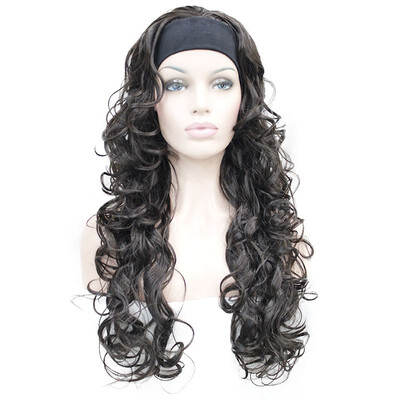 

StrongBeauty Long 34 Womens Wigs Hairpiece Curly with Adjust Black Headband Synthetic Hair COLOUR CHOICES