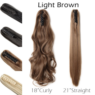 

Long Thick Claw Jaw Ponytail Big Straight Wave Clip in Pony Tail Hair Extension Extensions