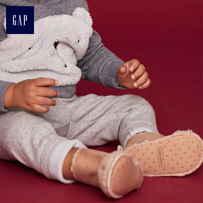 

GAP flagship store childrens clothing baby plus velvet knit pants Wei pants 400006 bright hemp gray 12-18M