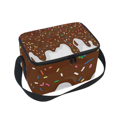 

ALAZA Lunch Box Insulated Lunch Bag Large Cooler Ccolorful Sprinkles On Dripping Chocolate Tote Bag