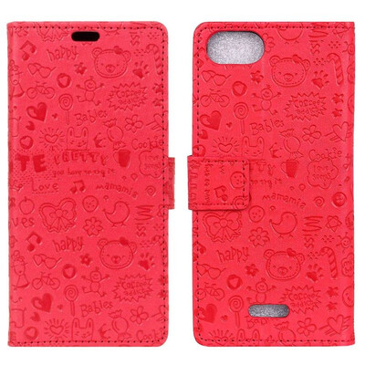 

MOONCASE Wiko Harry2 Little Witch Leather Case - Red