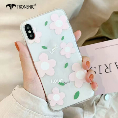 

TRONSNIC Flowers Love Phone Case for iPhone XR Relief Soft TPU Case Transparent Covers Fashion